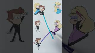 Gravity Falls Dipper and Pacifica line matching puzzle dipher viral art mabel [upl. by Roseanne]