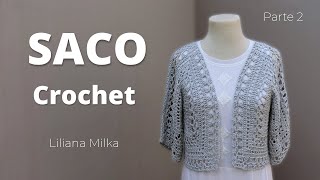 Saquito Saco de verano para mujer tejido a crochet 2 de 2 [upl. by Fasto882]