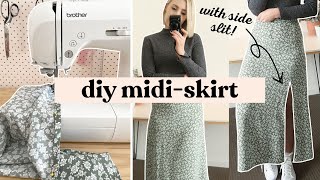 DIY MidiSkirt With A Side Slit [upl. by Uzia]