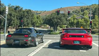 LOUD Twin Turbo 3000GT amp Mazda Rx7 CRASH Cars amp Coffee Meet [upl. by Corbin774]