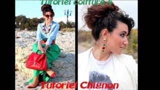 TUTORIELCOIFFURE 4  Chignon classique décoiffé [upl. by Normi]