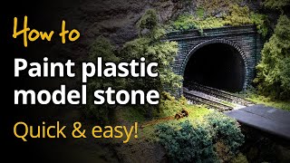 How to paint plastic model kits  n scale stone tunnel portal [upl. by Anirt]