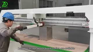 Semiautomatic triangle plate sheet hairline finish long belt sander machine [upl. by Ainehta]