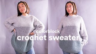 basic crochet sweater  easy crochet oversized sweater tutorial [upl. by Orford135]