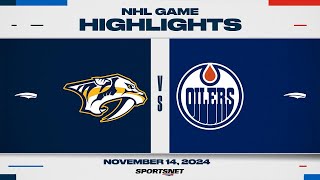 NHL Highlights  Predators vs Oilers  November 14 2024 [upl. by Ahsietal]