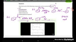 Show how each of the following compounds can be converted to benzoic acid i Ethylbenzeneii Acet [upl. by Llerrat]