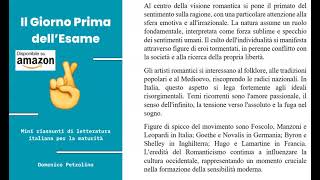 IL ROMANTICISMO  RIASSUNTISSIMI DI LETTERATURA ITALIANA PER LA MATURITÀ [upl. by Ettenuahs]