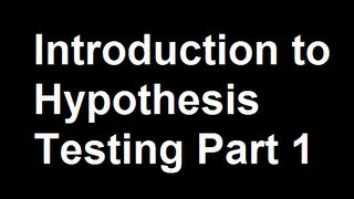 Introduction to Hypothesis Testing Part 1 [upl. by Nagiem]