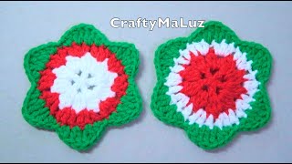 CROCHET TUTORIAL Navidad Estrella a crochet Carpeta Portavasos a Crochet tejidos Navideños [upl. by Rozanne]