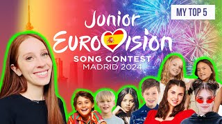 MY TOP 5 SONGS JUNIOR EUROVISION 2024 [upl. by Laurens7]