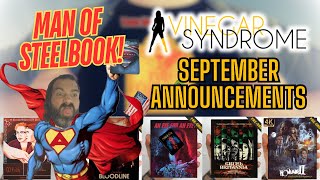 Vinegar Syndrome September Announcements  Man of STEELBOOK [upl. by Kavanaugh]