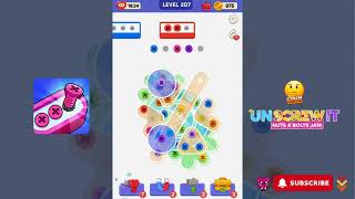 Screw Out Jam Puzzle  Level 207  Gameplay walkthrough [upl. by Barling529]