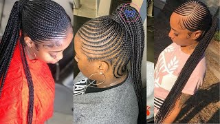 2024 Best Ponytail Braids Hairstyle Ideas  Beautiful Cornrow Designs [upl. by Spooner]