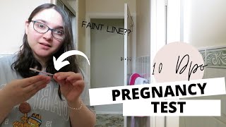 Live Pregnancy Test At 10 Dpo  Faint line on pregnancy test strip  TTC Baby 3 Cycle 7 [upl. by Laurance]