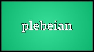 Plebeian Meaning [upl. by Nilerual]