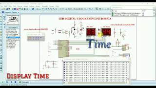 Real Time Clock using PIC16F877A Proteus simulation [upl. by Melborn]