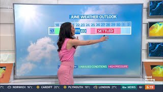 Laura Tobin  GMB Weather 18Jun2024 [upl. by Zeuqcaj459]