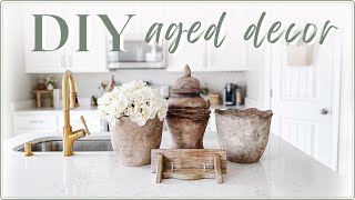 DIY HIGHEND DECOR aged vases DIY  faux antique effect  EASY thrift flips  budget designer dupes [upl. by Nylqcaj772]