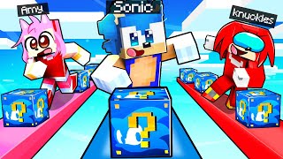 Teniendo Una Carrera de LUCKY BLOCKS de SONIC en Minecraft [upl. by Ariamoy659]