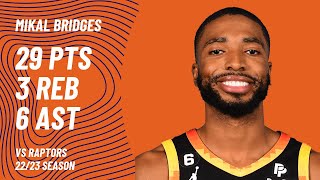 Mikal Bridges vs Toronto Raptors  Jan 30 2023 [upl. by Ivey]