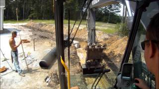 Excavator Trenching For Pipe [upl. by Helyn]