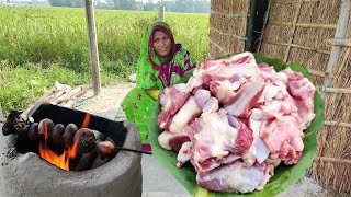 পোড়া পেঁয়াজ আদা রসুন পাটায় বেটে খাসির মাংস রান্না Pora Masala Diye Khasir Mangsho Vuna Mutton Curry [upl. by Areta307]