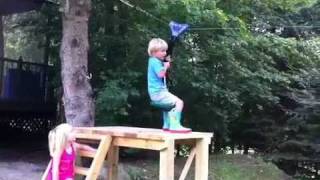 3 Year Old Kids on a Zip Line [upl. by Teodoor]