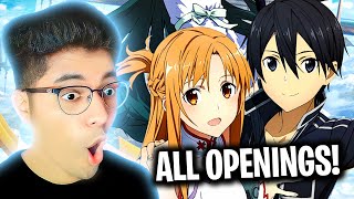 First Time quotSWORD ART ONLINEquot Openings 19 REACTION  Anime OP Reaction [upl. by Dahaf728]