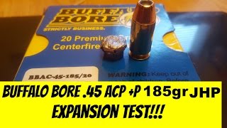 45 acp Buffalo Bore 185gr P JHP Expansion Test [upl. by Htrap]