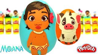 Ovos Surpresas da Bebê Moana e Pua de Massinha Play Doh [upl. by Belen775]