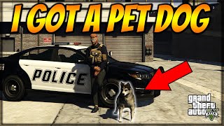 I GOT A PET DOG IN GTA 5 RP [upl. by Enyar914]