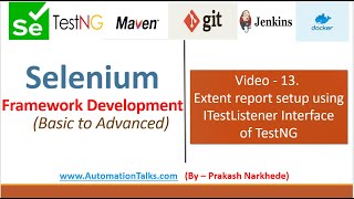 Selenium Framework  Basic 13 Extent report setup using ITestListener Interface of TestNG [upl. by Haley16]