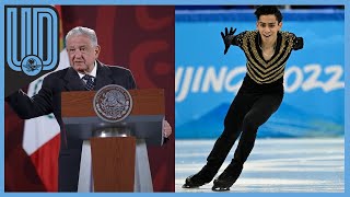 AMLO desea suerte a Donovan Carrillo en la final de patinaje artístico en Beijing 2022 [upl. by Percival]