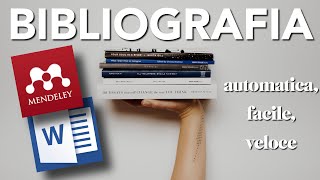 Come fare la BIBLIOGRAFIA della TESI con WORD  Mendeley Reference Manager Plug in MS WORD [upl. by Maighdiln618]