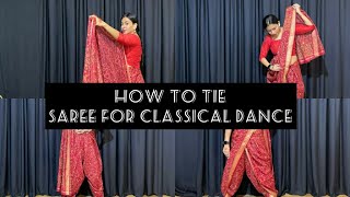 How to Tie Dhoti Saree For Bharatnatyam  Practice Saree [upl. by Korten]