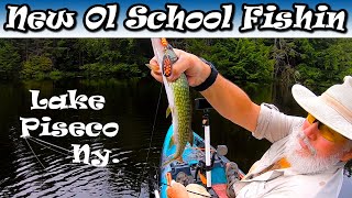 Bass and Pickerel retro fishing Piseco lake ny kayakfishing fishingvideo fishingtrip [upl. by Eelirem722]