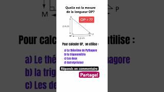 Calcul de l’hypoténusemath mathematics [upl. by Ahsats998]