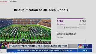 Student starts petition to redo UIL band contest [upl. by Ahtanaram359]