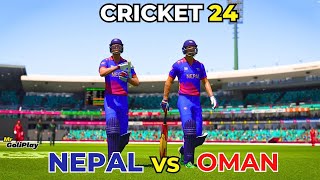 NEPAL VS OMAN  ODI PRACTICE MATCH 2024  NEP VS OMN LIVE MATCH  CRICKET 24 CRICKET24 [upl. by Annuaerb789]