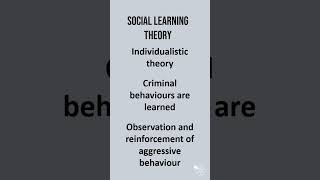 Social Learning Theory  60 Second Criminology WJEC Level 3 Unit 2 [upl. by Parsaye]