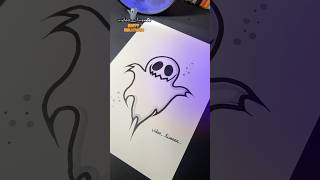 👻🎃 Easy draw Ghost on Halloween shorts [upl. by Ross]