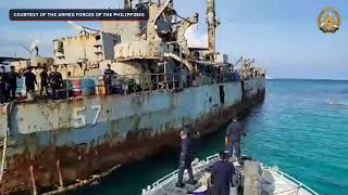 MV Lapu Lapu approaches BRP Sierra Madre in the West Philippine Sea [upl. by Power53]