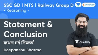 Statement amp Conclusion  Reasoning  SSC GD  MTS  RRB Group D  wifistudy  Deepanshu Sir [upl. by Norted]