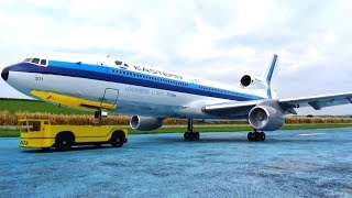 GIGANTIC RC TRISTAR L1011 LOCKHEED STATIC DISPLAY WITH PUSHBACK [upl. by Sarita]