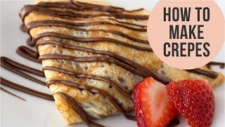 Basic French Crepes Recipe  Crepe Batter just in a minute  Easy CookBook [upl. by Ard]