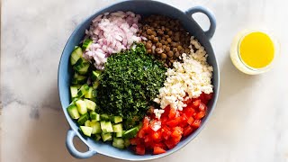 Easy Lentil Salad  Perfect Prep Ahead Lunch [upl. by Shaff]