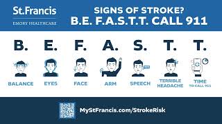 Stroke Signs and Symptoms BE FASTT [upl. by England]