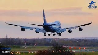 Birmingham Airport BHX ✈️ Silkway 747400 Arrival LIVE 14112024 [upl. by Filipe245]