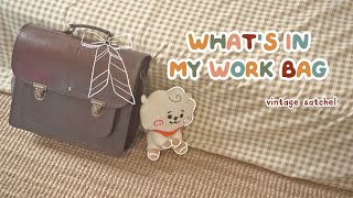 WHATS IN MY BAG 🧸 Baera Baera vintage satchel amp work essentials  Indonesia [upl. by Nonah]