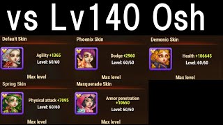 Lv140 Osh vs Qing Mao amp Markus Qing Maos skins are all Lv60 [upl. by Ardis]